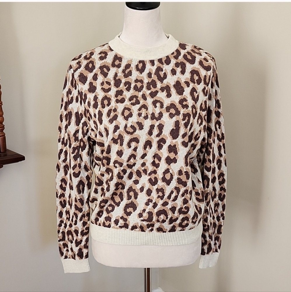 A New Day Cheetah Animal print sweater Top ,  S